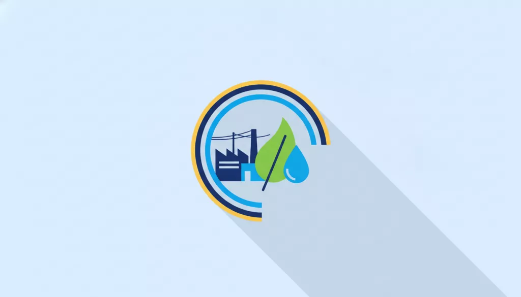 Illustration d'un site industriel et d'une feuille protégée
