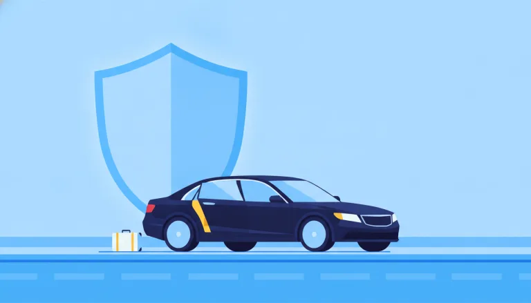 Illustration d'une berline de transport avec chauffeur protégée par un bouclier